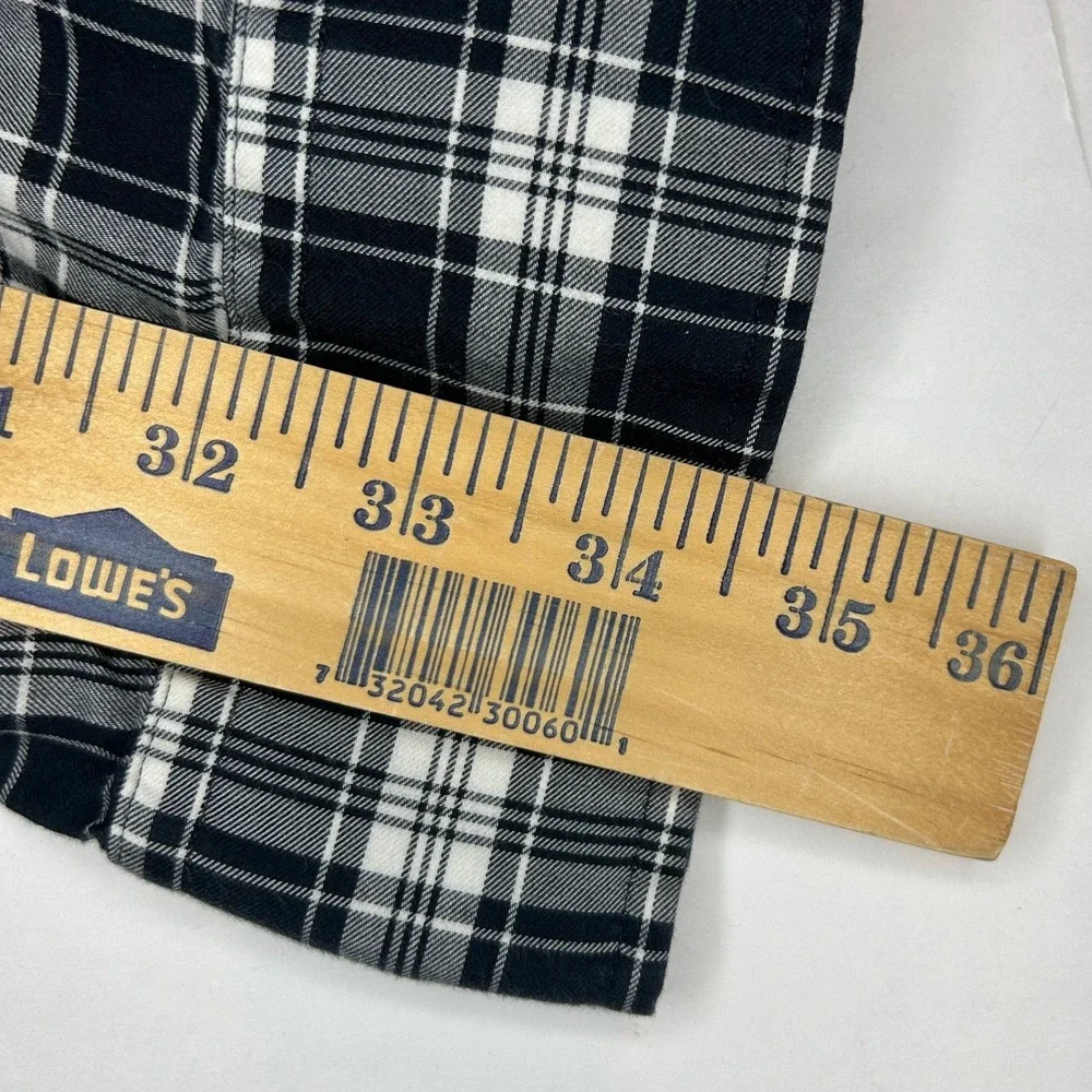 Polo Ralph Lauren Button Down XL Mens Black White Plaid Long Sleeve Cotton Shirt